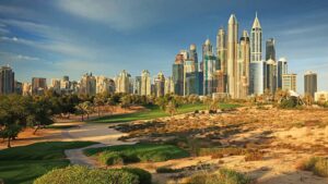 UAE Dubai Emirates Golf Majilis Course Birdview