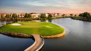 UAE Dubai Jumeirah Golf Earth Course Loch 17
